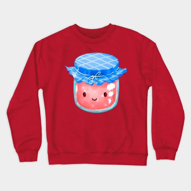 Cute Strawberry Jam Jar Crewneck Sweatshirt by Claire Lin